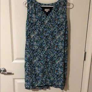 Blue floral shift dress